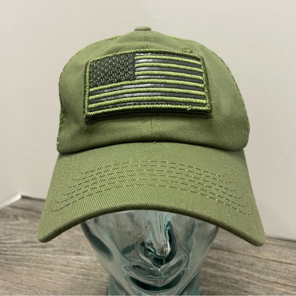 Pit Bull Olive Green Flag Patch Cap mesh. Hook and loop closure. OS. - Picture 1 of 9